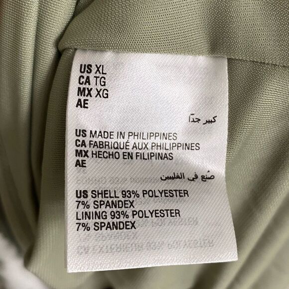 NWT INC Tie-Front Sleeveless Midi Dress Size XL Green White Tie Dye Stretchy - Picture 15 of 15